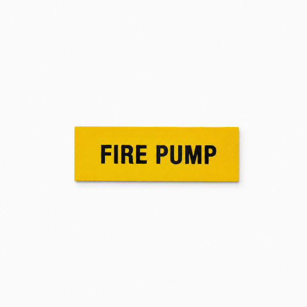 Yellow traffolyte label with black engraved