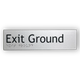 Braille Exit Sign Ground | AS1428.1 Compliant Silver PVC Silver Braille & Tactile Signs