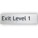 Braille Exit Sign Level 1 | AS1428.1 Compliant Silver PVC Silver Braille & Tactile Signs