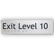 Braille Exit Sign Level 10 | AS1428.1 Compliant Silver PVC Silver Braille & Tactile Signs