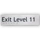 Braille Exit Sign Level 11 | AS1428.1 Compliant Silver PVC Silver – 180mm x 50mm Braille & Tactile Signs