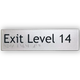 Braille Exit Sign Level 14 | AS1428.1 Compliant Silver PVC Silver Braille & Tactile Signs