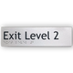 Braille Exit Sign Level 2 | AS1428.1 Compliant Silver PVC Silver Braille & Tactile Signs