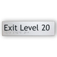 Braille Exit Sign Level 20 | AS1428.1 Compliant Silver PVC Silver Braille & Tactile Signs
