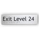 Braille Exit Sign Level 24 | AS1428.1 Compliant Silver PVC Silver Braille & Tactile Signs