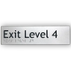 Braille Exit Sign Level 4 | AS1428.1 Compliant Silver PVC Silver Braille & Tactile Signs
