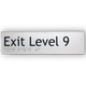Braille Exit Sign Level 9 | AS1428.1 Compliant Silver PVC Silver – 180mm x 50mm Braille & Tactile Signs