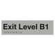 Braille Exit Sign Level Basement 1 | AS1428.1 Compliant Silver PVC Silver Braille & Tactile Signs