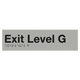 Braille Exit Sign Level G | AS1428.1 Compliant Silver PVC Silver 180mm x 50mm Braille & Tactile Signs