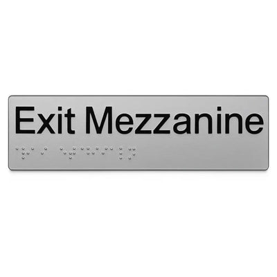 Braille Exit Sign braille mezzanine Sign | AS1428.1 Compliant Silver PVC Silver Braille & Tactile Signs