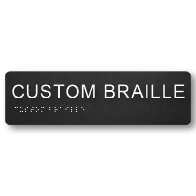 Braille & Tactile EXIT LEVEL – 180×50 mm PVC - Black / 180x50mm - Braille & Tactile Signs
