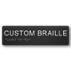 Braille & Tactile EXIT LEVEL – 180×50 mm PVC - Black / 180x50mm - Braille & Tactile Signs