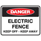 Danger Electric Fence Sign - Constructions & Safety Signs