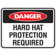Danger Hard Hat Protection Required Sign - Constructions & Safety Signs
