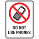 Do Not Use Phones - Prohibition Sign - Constructions & Safety Signs
