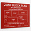 Fire Alarm / Zone Block Plans - AS1670.1 - Print only / Traffolyte Engraved / A3 - Fire Block Plans