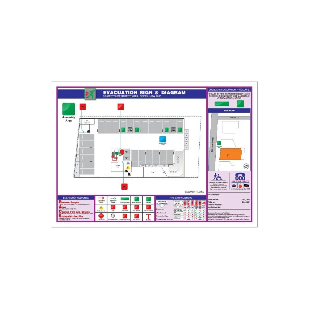 Fire Evacuation Diagram White Allupanel