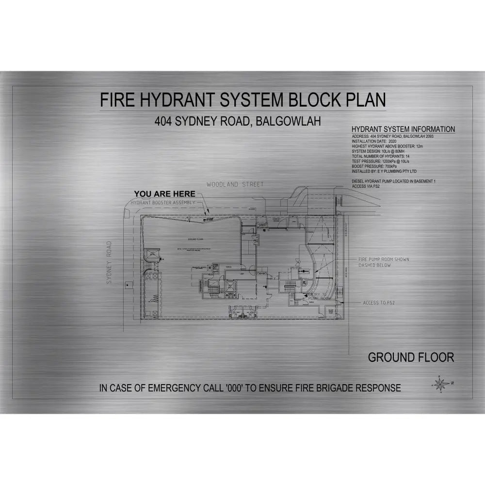 FIRE SPRINKLER BLOCK PLAN SIGN - Fire Block Plans