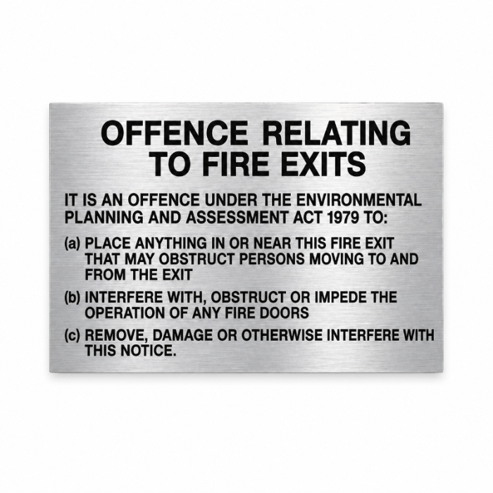 Offence Relating to Fire Exist Sign . Fire door sign