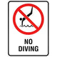 No Diving - Prohibition Sign - Constructions & Safety Signs