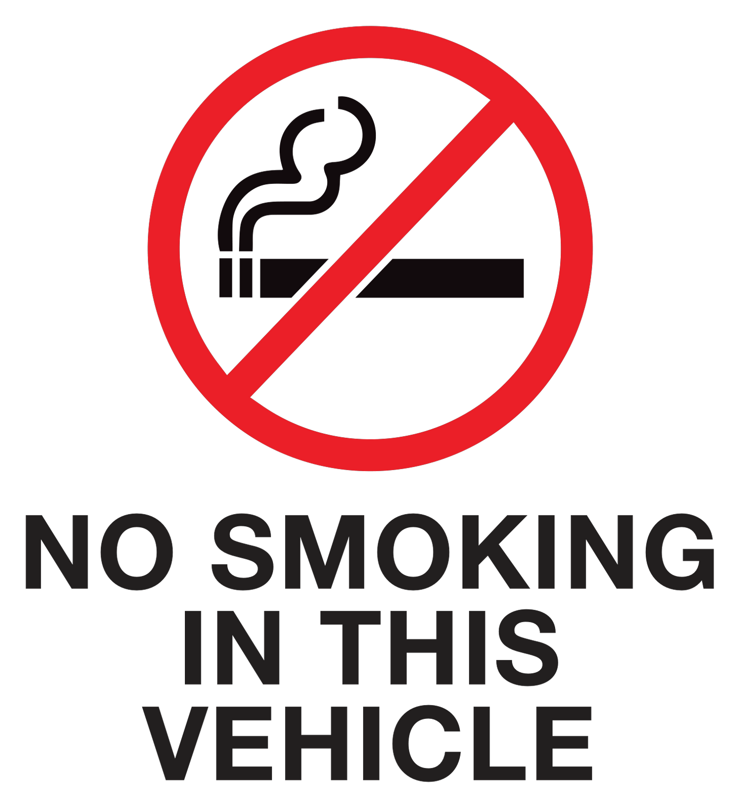 No Smoking In This Vehicle Sticker