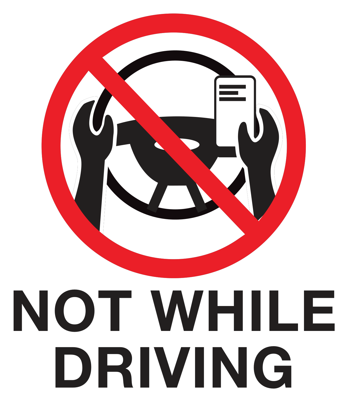Do Not Use Phone While Driving Vehicle Sticker
