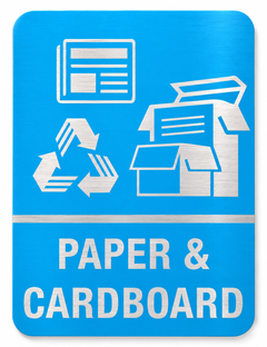 Paper Cardboard brushed aluminium sign, 200 x 260 mm