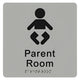 PARENT ROOM SIGN - Silver - 180mm x 180mm - Braille & Tactile Signs