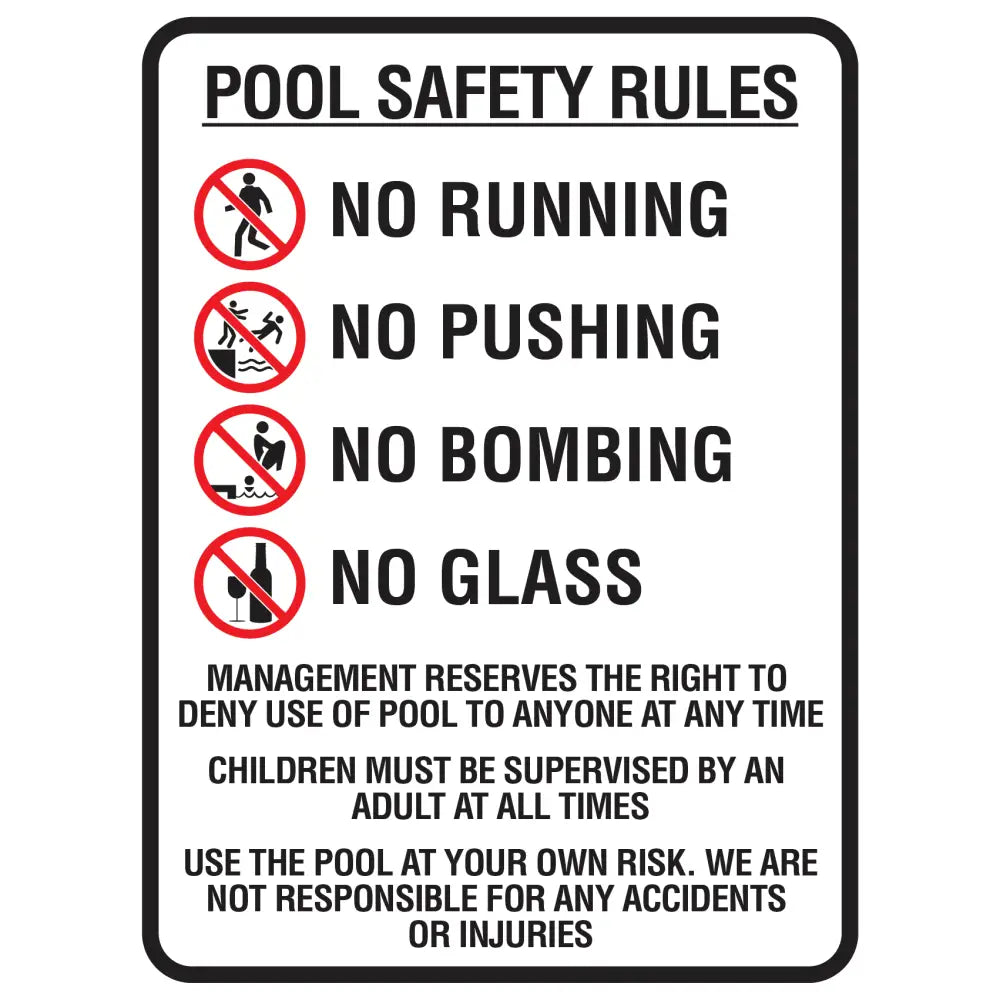 Stay Off Pool Rope Sign Prohibition Signs - Pool Safety Rules Sign | StatutorySigns.au