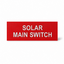 Red traffolyte label with white engraved Text