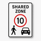 Shared Zone 10 Sign