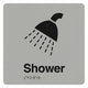 SHOWER SIGN - Silver - 180mm x 180mm - Braille & Tactile Signs