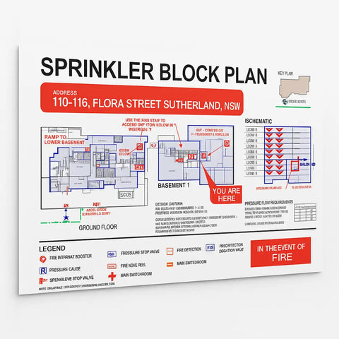 Sprinkler Block Plans sign - AS2118.1 - Print only / White Allupanel / A3 - Fire Block Plans