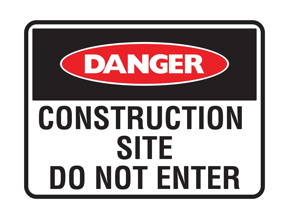 Danger Construction Site Do Not Enter | Statutory Sign by Digicraft ...