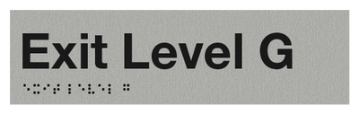 BRAILLE EXIT LEVEL G SIGN