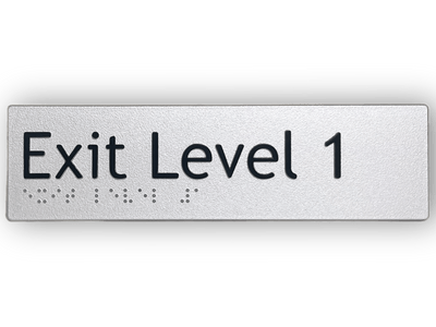 BRAILLE EXIT LEVEL 1 SIGN