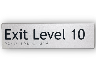 BRAILLE EXIT LEVEL 10 SIGN