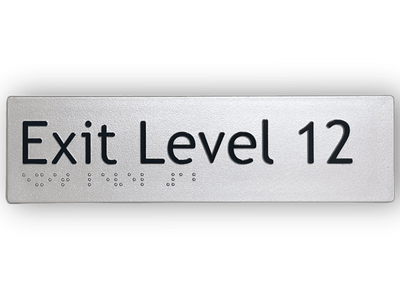BRAILLE EXIT LEVEL 12 SIGN