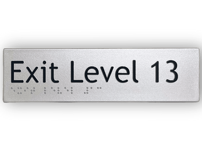 BRAILLE EXIT LEVEL 13 SIGN