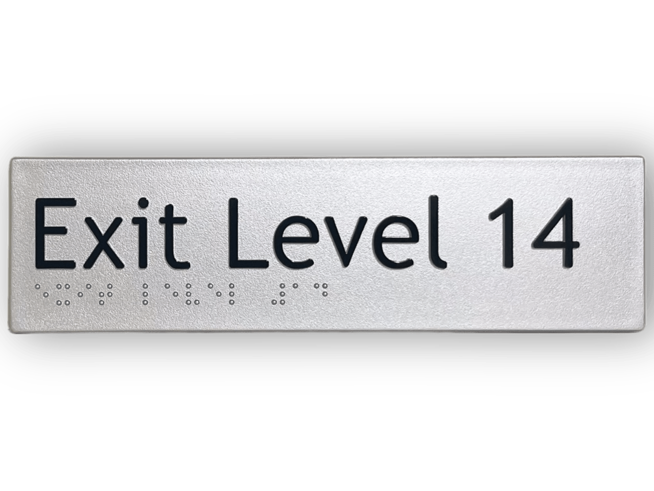BRAILLE EXIT LEVEL 14 SIGN