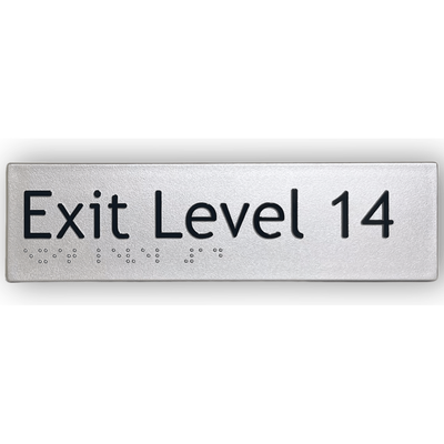 BRAILLE EXIT LEVEL 14 SIGN