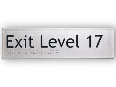 BRAILLE EXIT LEVEL 17 SIGN