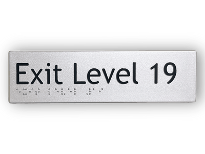 BRAILLE EXIT LEVEL 19 SIGN