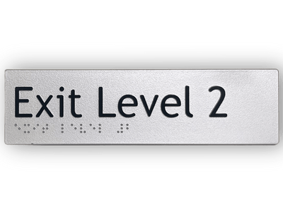 BRAILLE EXIT LEVEL 2 SIGN