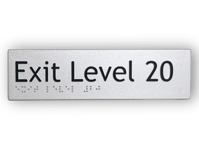 BRAILLE EXIT LEVEL 20 SIGN
