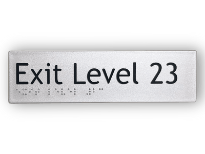 BRAILLE EXIT LEVEL 23 SIGN