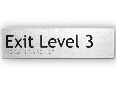 BRAILLE EXIT LEVEL 3 SIGN