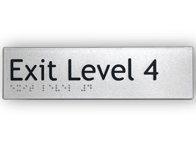 BRAILLE EXIT LEVEL 4 SIGN