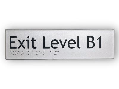 BRAILLE EXIT LEVEL B1 SIGN