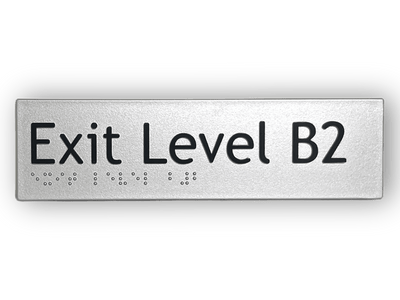 BRAILLE EXIT LEVEL B2 SIGN